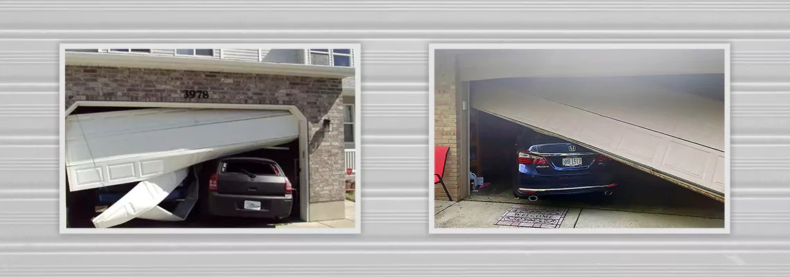 Repair Commercial Garage Door Got Hit By A Car in Mundelein, Illinois